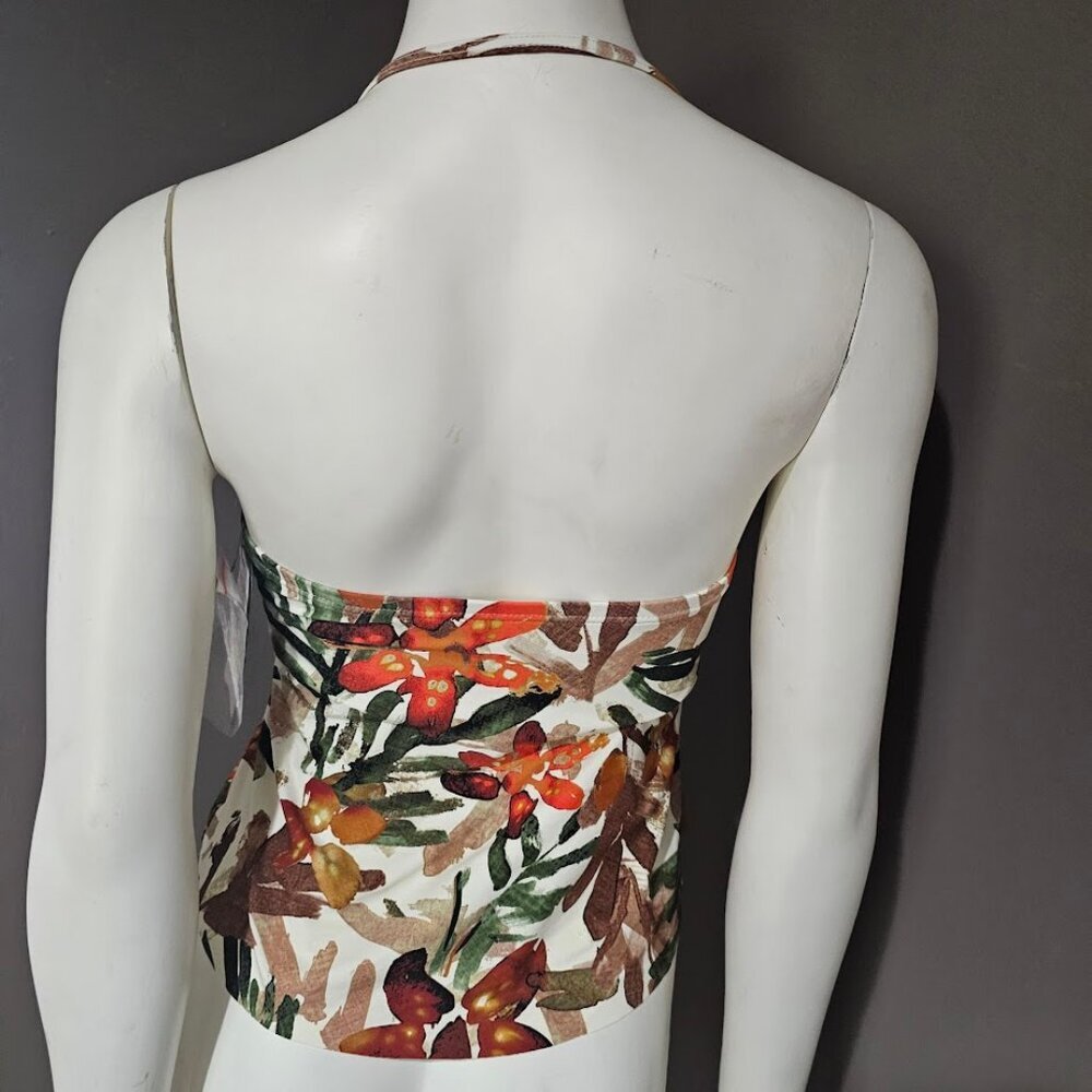 Vince Camuto Seychelles Floral Tie Front Bandini Swim Top - Picture 4 of 8